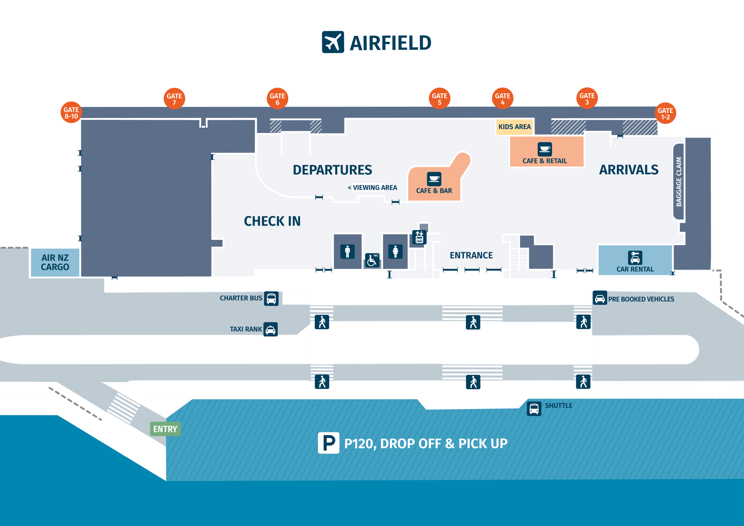 Hawke's Bay Airport terminal map